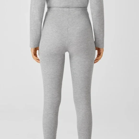 *NWT* EILEEN FISHER Cozy Waffle Knit High-Waisted Leggings size S Small Black - Picture 7 of 10